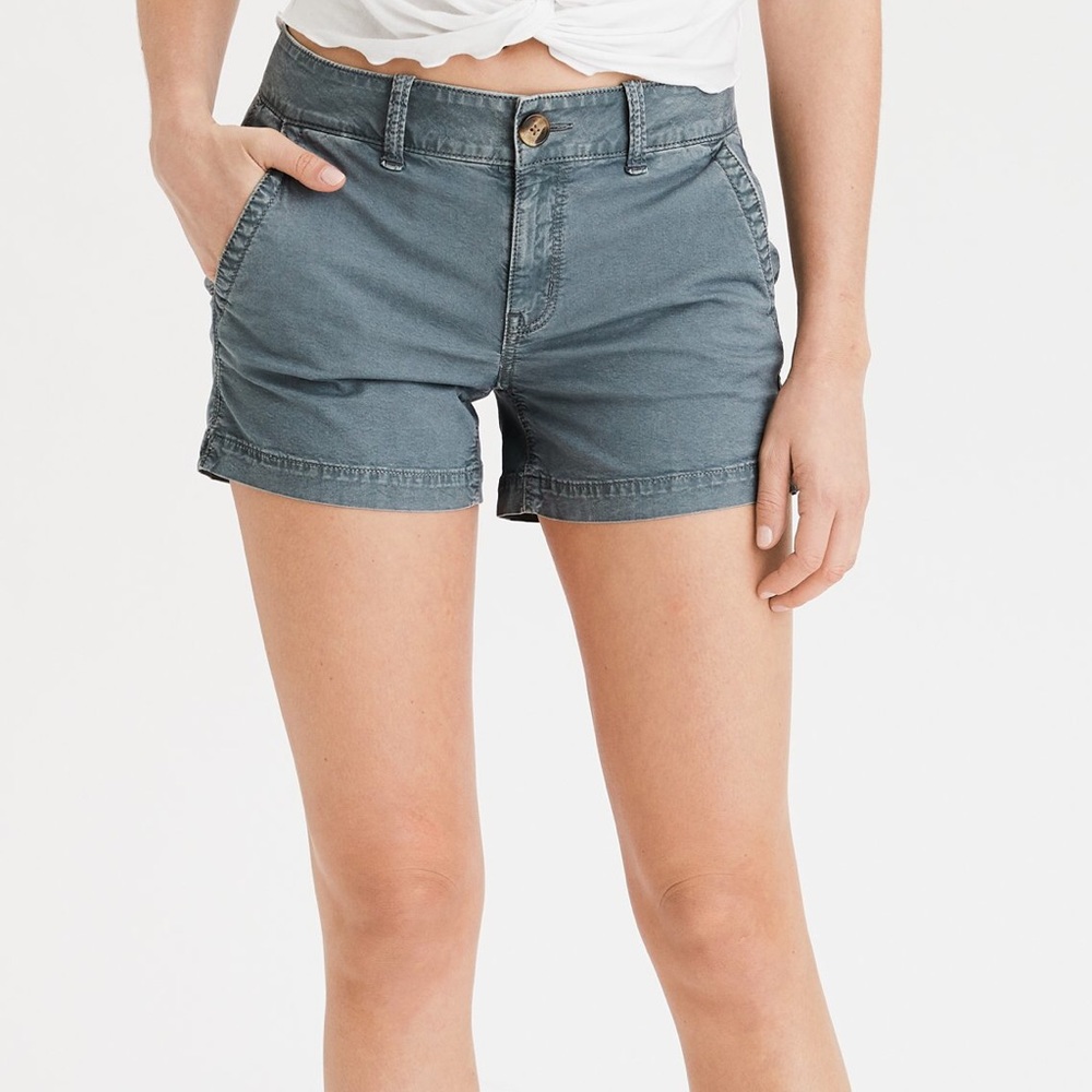 Express hunter green midi shorts